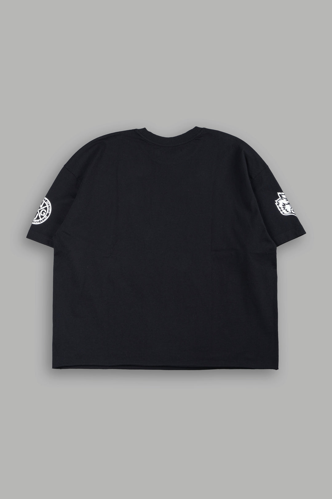 Loyalty Sakura Grunge Mid Length Raw Hem Tee In Black
