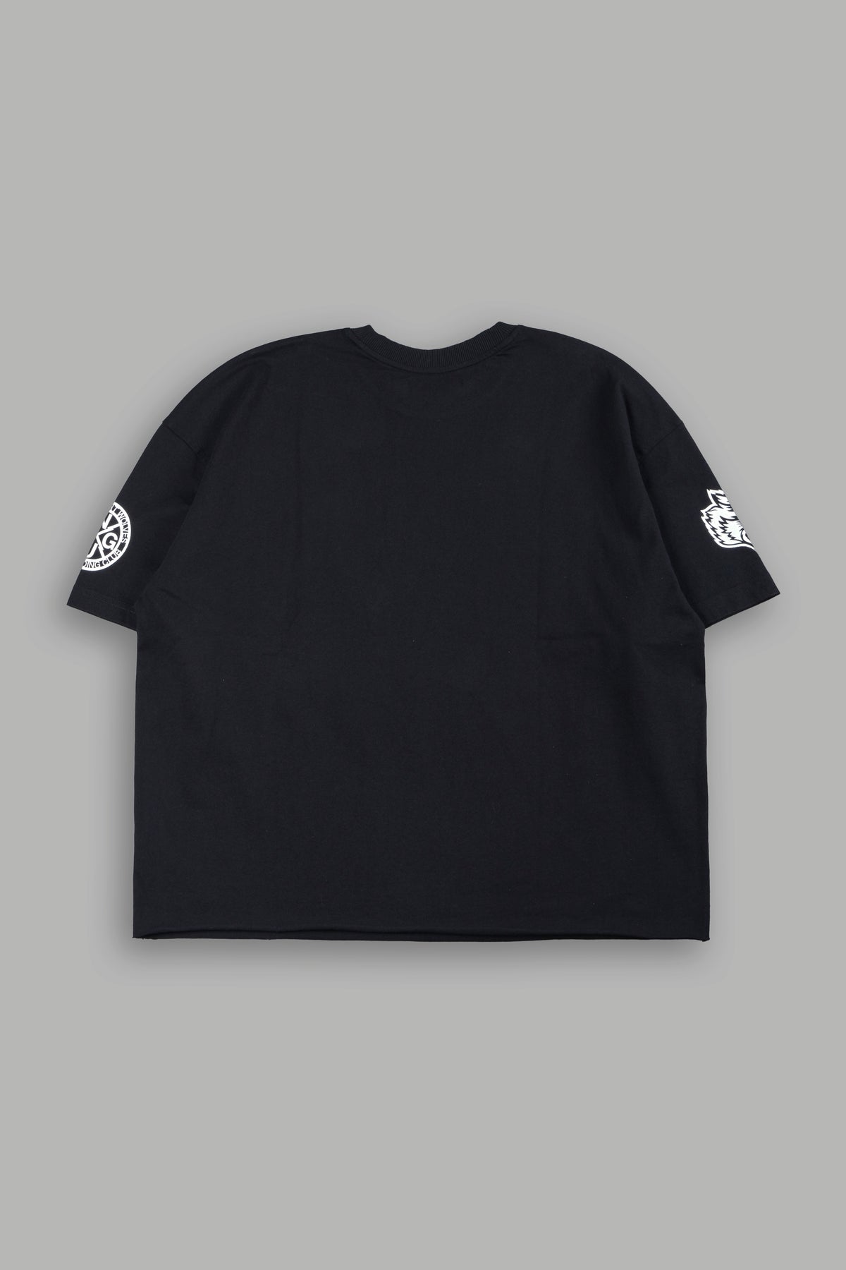 Loyalty Sakura Grunge Mid Length Raw Hem Tee In Black