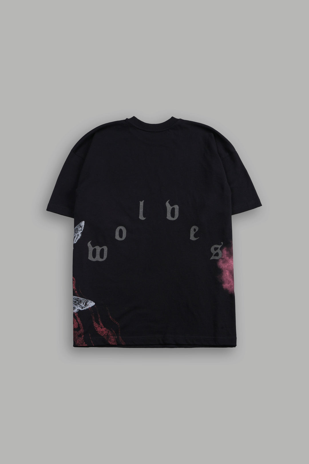 Red Hood Side-By-Side Series Premium Oversized Tee in Black