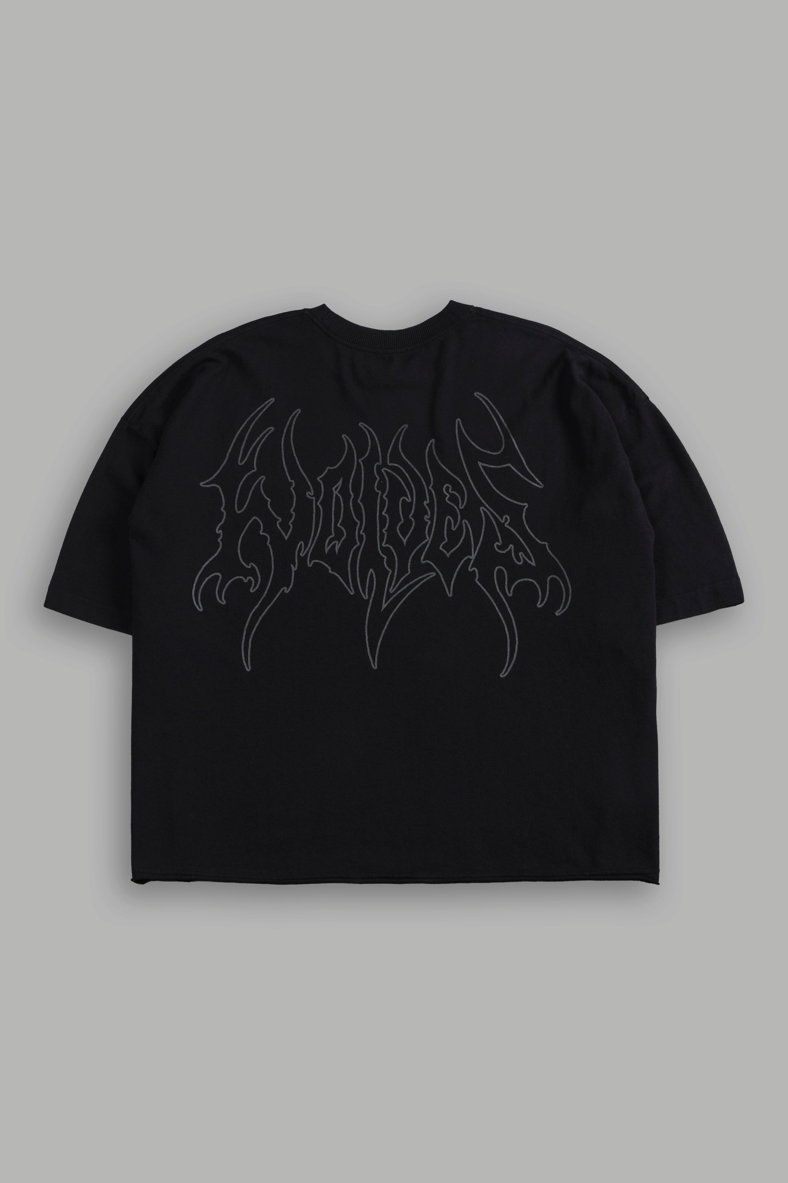 Wolves Hesh FRVR Grunge Raw Hem "Box Cut" Tee in Black