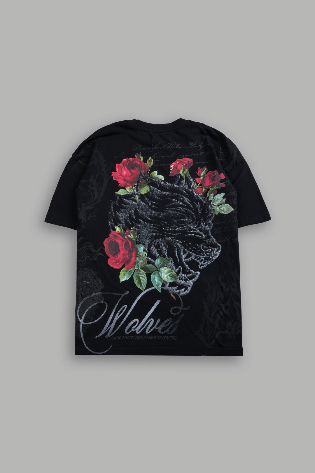 Nocturne Bloom Premium Oversized Tee in Black