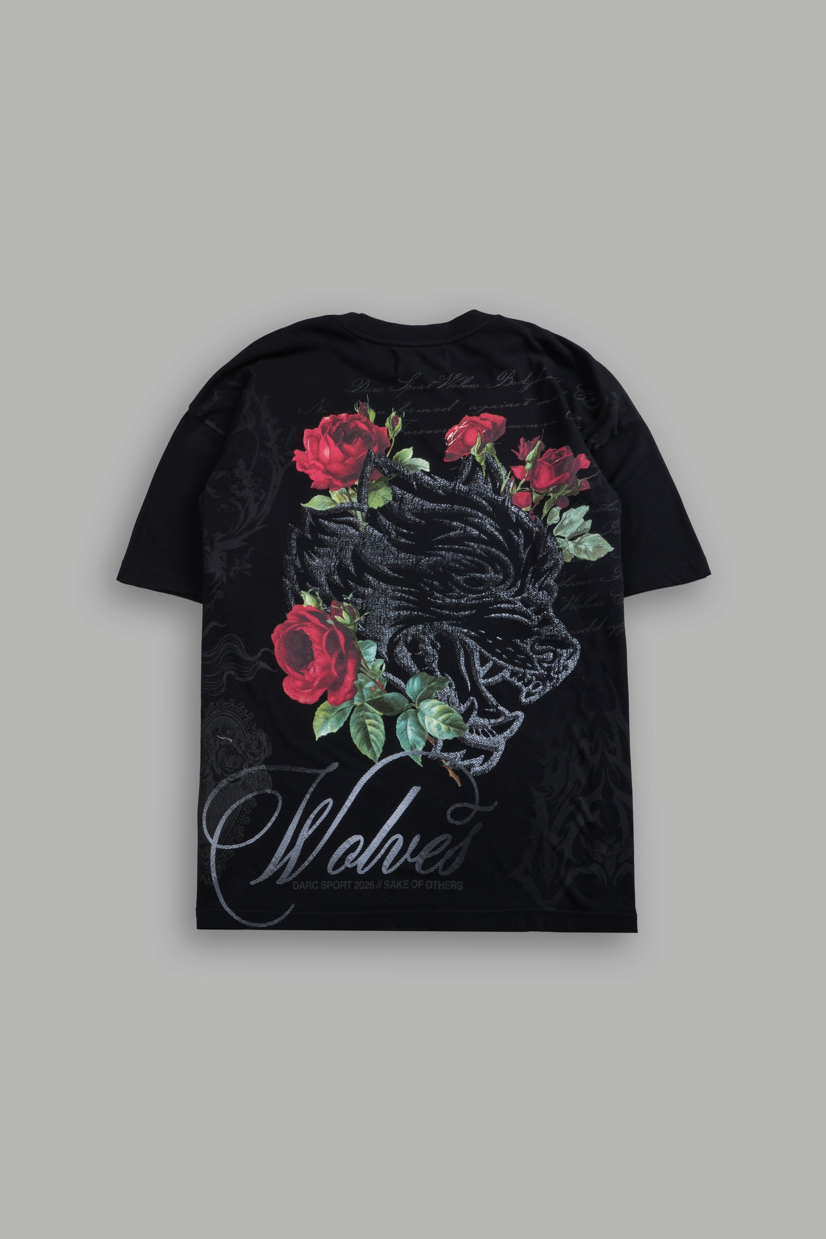 Nocturne Bloom Premium Oversized Tee in Black