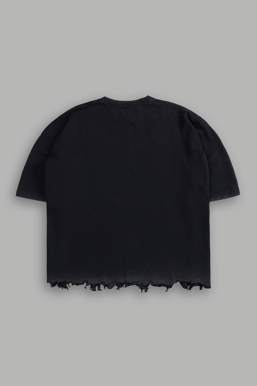 Drip Hesh Destroyed Grunge "Box Cut" Tee in Black