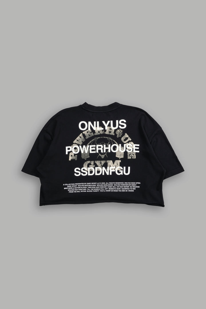 Only Us Gym "Premium" Oversized (Cropped) Tee in Black