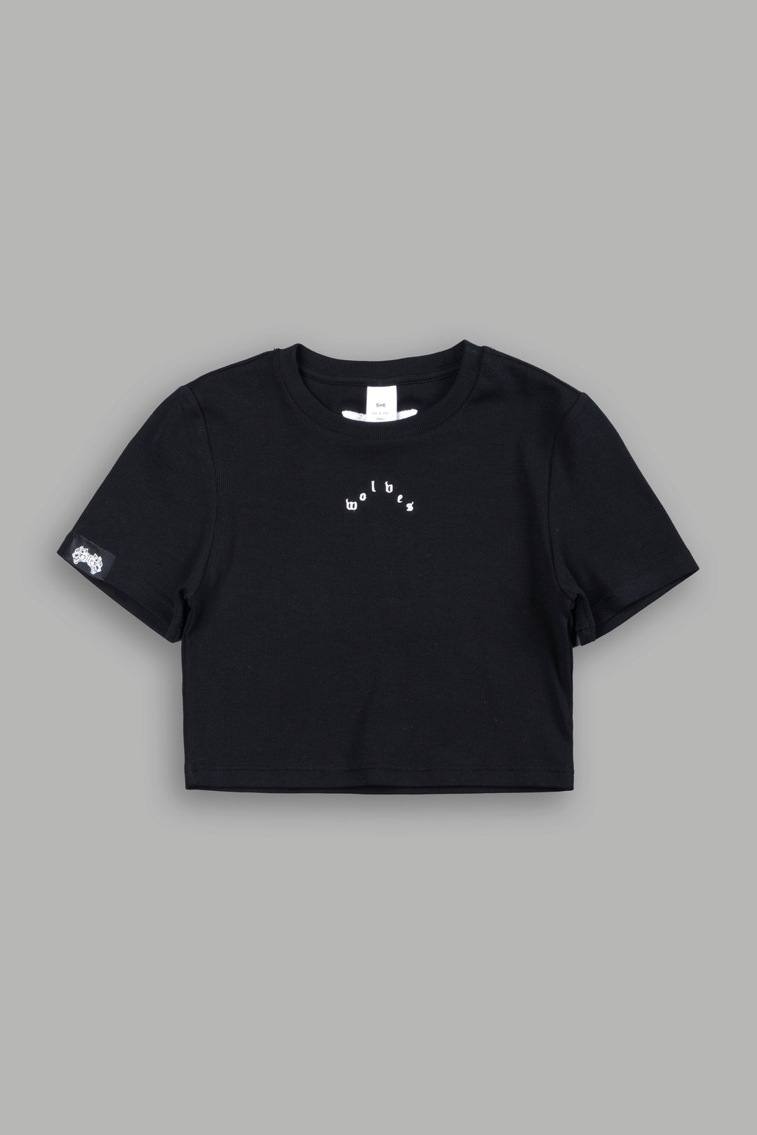 She Pyramid  Ribbed Baby Tee In Black