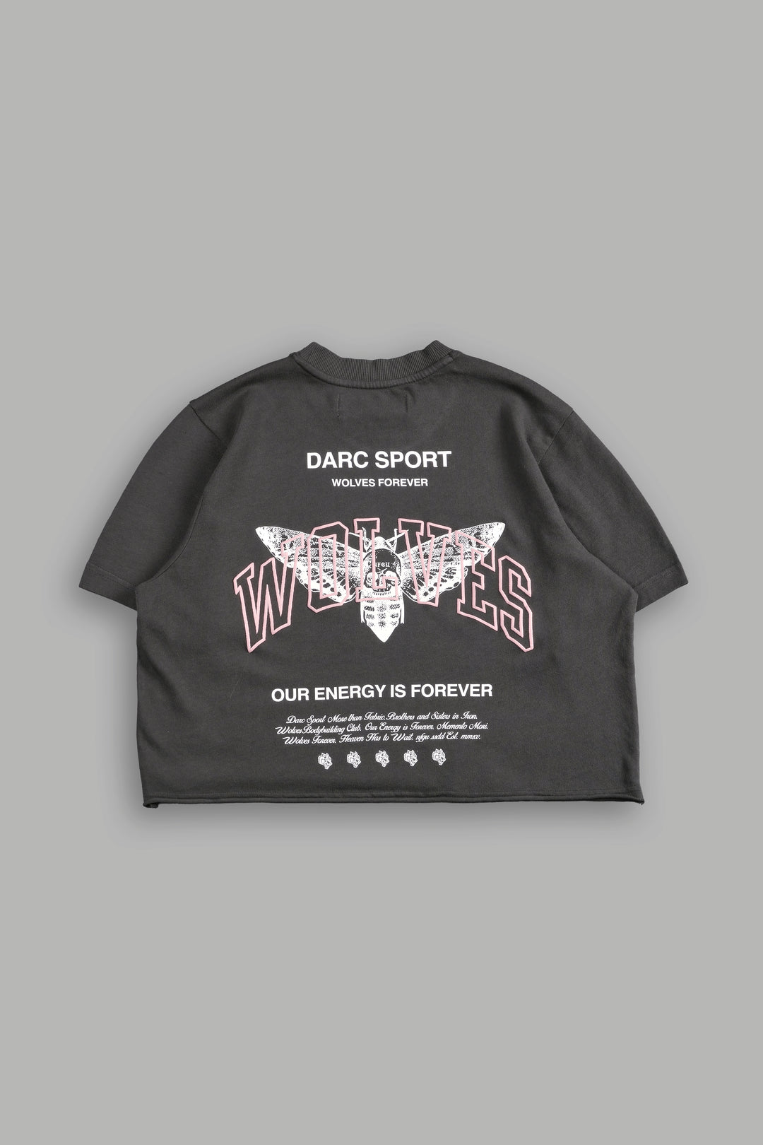 Death Moth Forever "Premium" (Cropped) Tee in Wolf Gray