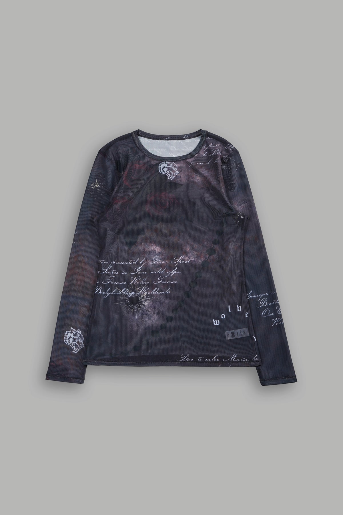 Devocion Eterna Shea Mesh Ls Top In Midnight Sorrow