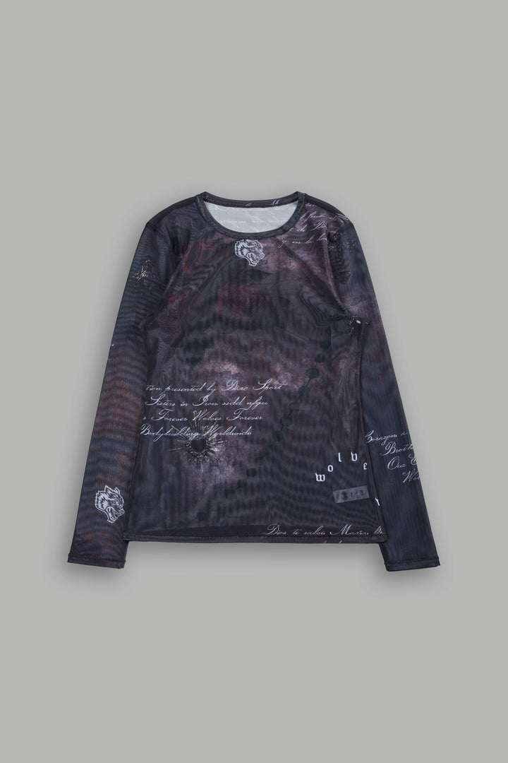 Devocion Eterna Shea Mesh Ls Top In Midnight Sorrow
