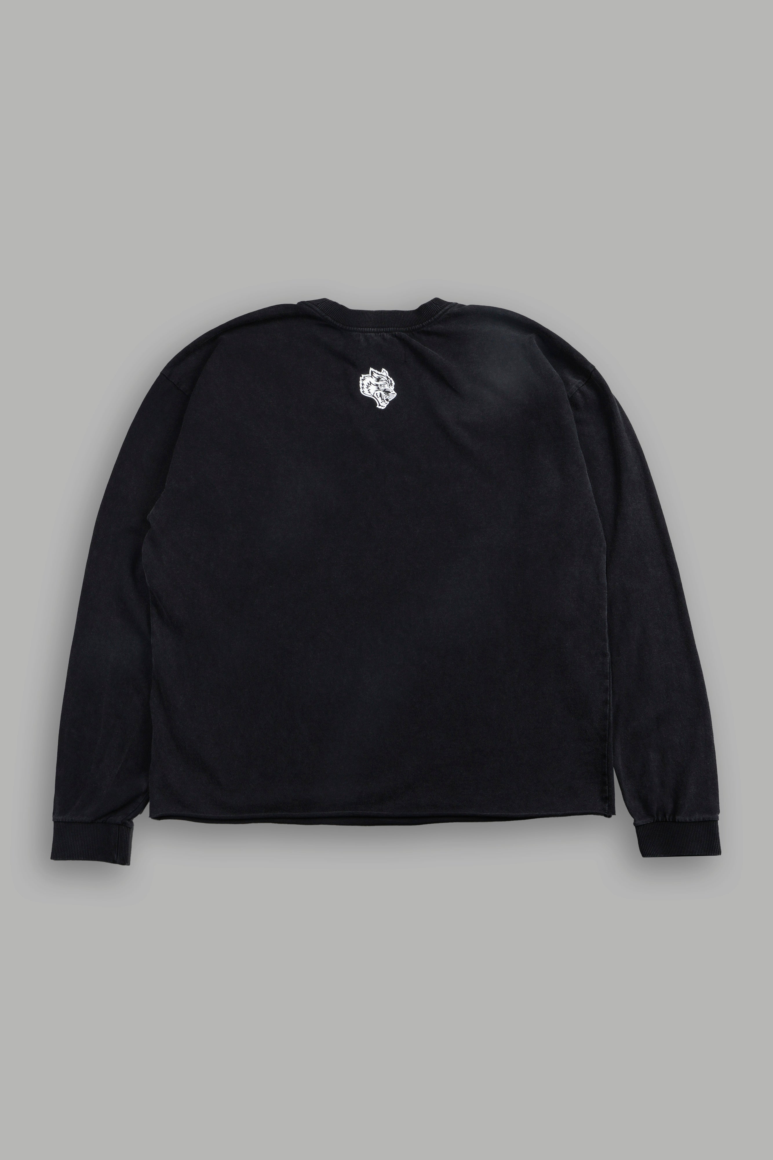 Ssddnfgu Bushido Grunge Mid Length Raw Hem Ls Tee in Black