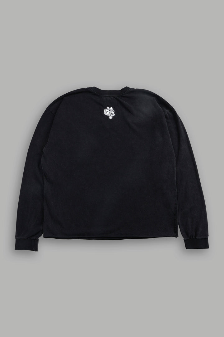 Ssddnfgu Bushido Grunge Mid Length Raw Hem Ls Tee in Black