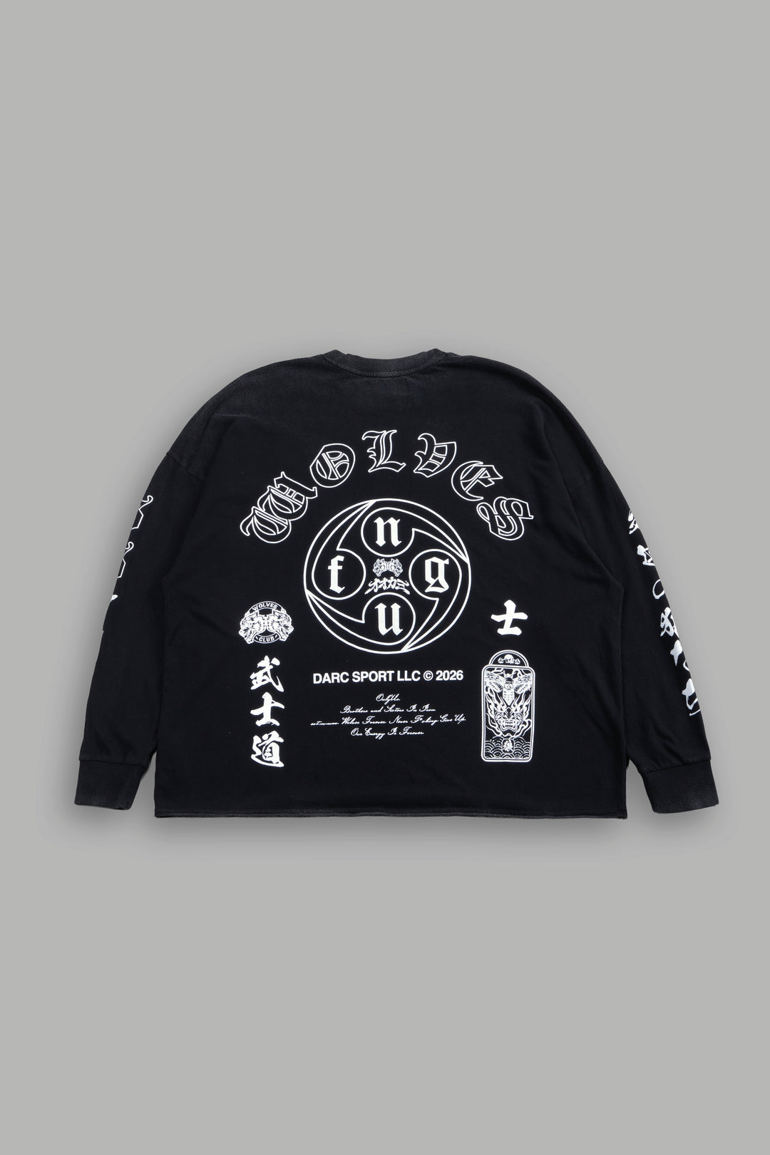 Kazoku Okami Premium Box Cut Ls Tee in Black