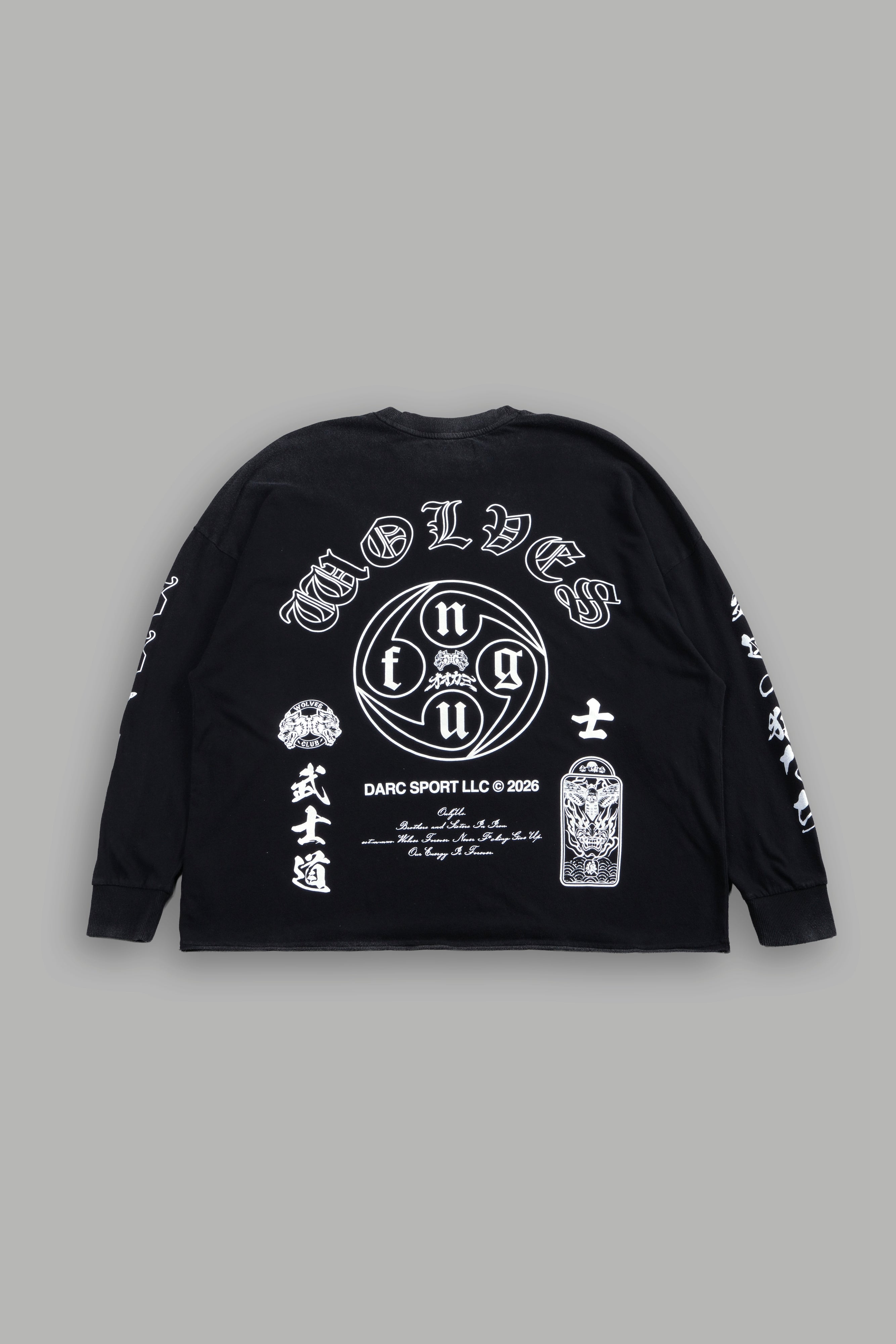 Kazoku Okami Premium Box Cut Ls Tee in Black