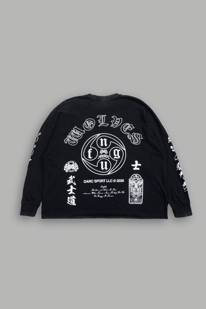 Kazoku Okami Premium Box Cut Ls Tee in Black