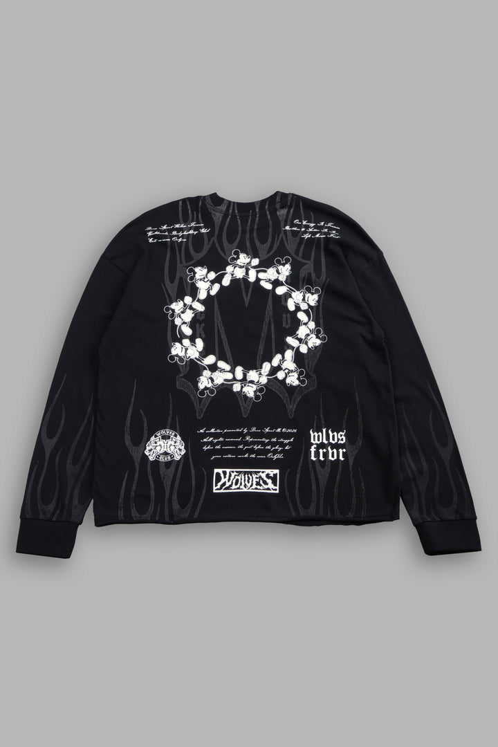 Mickey Forever Premium Box Cut Ls Tee in Black