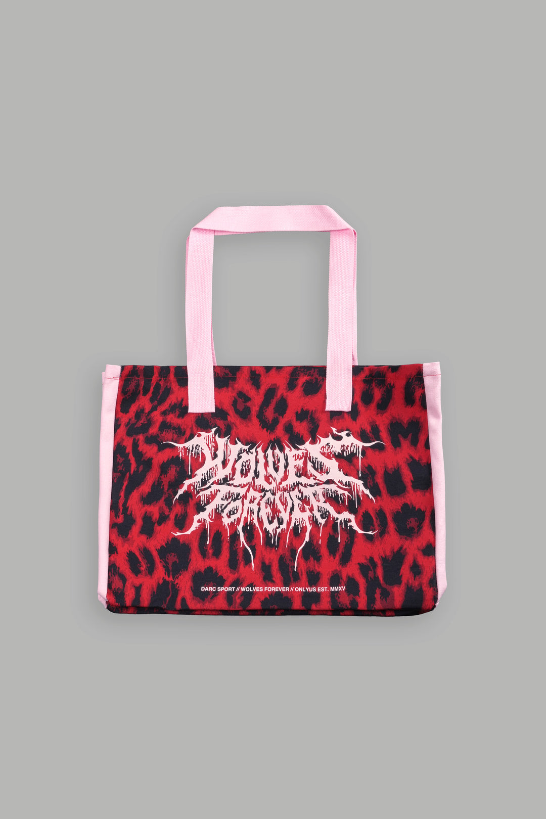 Moth Forever Canvas Tote in Red Leopard/Cloud Pink