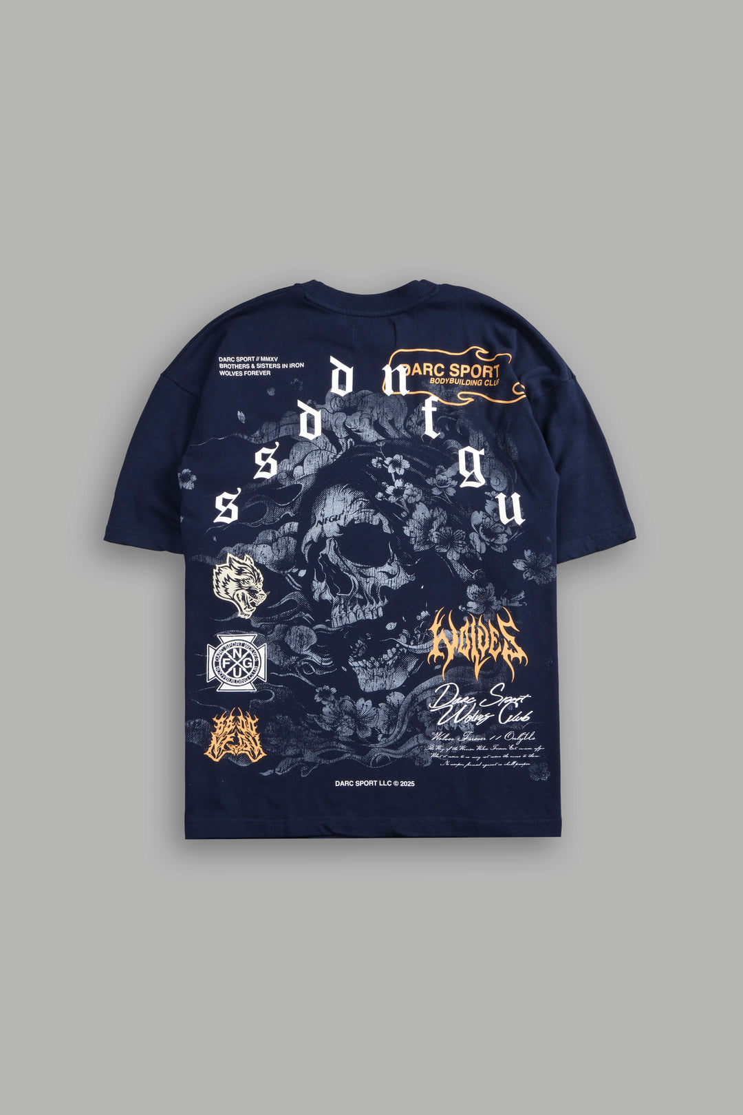 Reaper Blossom "Premium" Oversized Tee in Navy