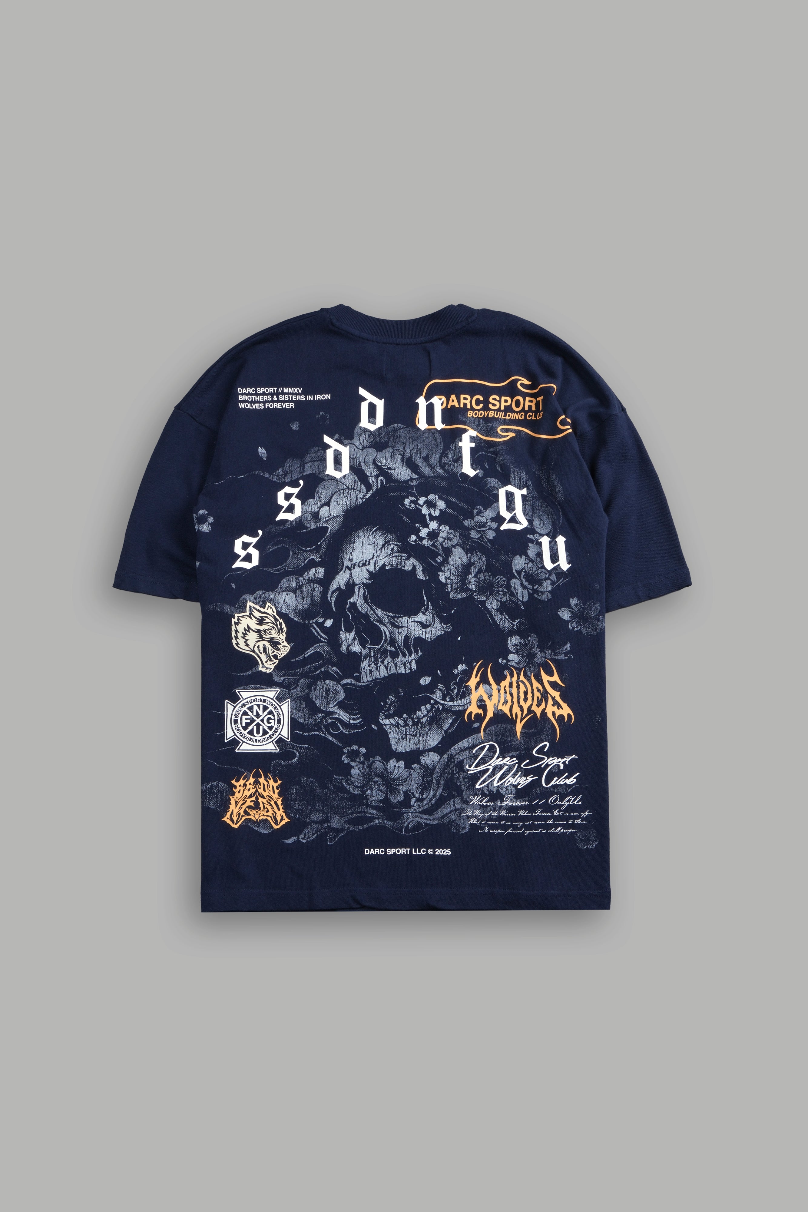 Reaper Blossom "Premium" Oversized Tee in Navy