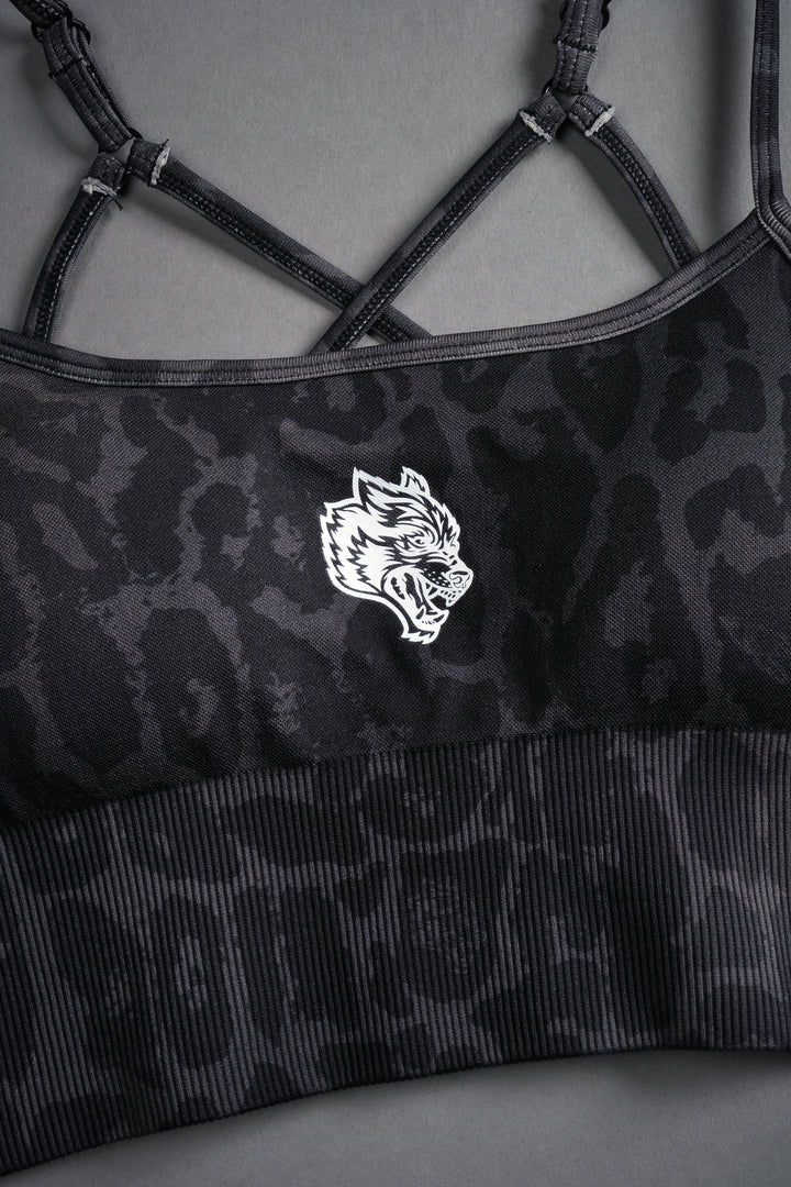 Hesh V2 "Everson Seamless" Huxley Bra in Charcoal Leopard