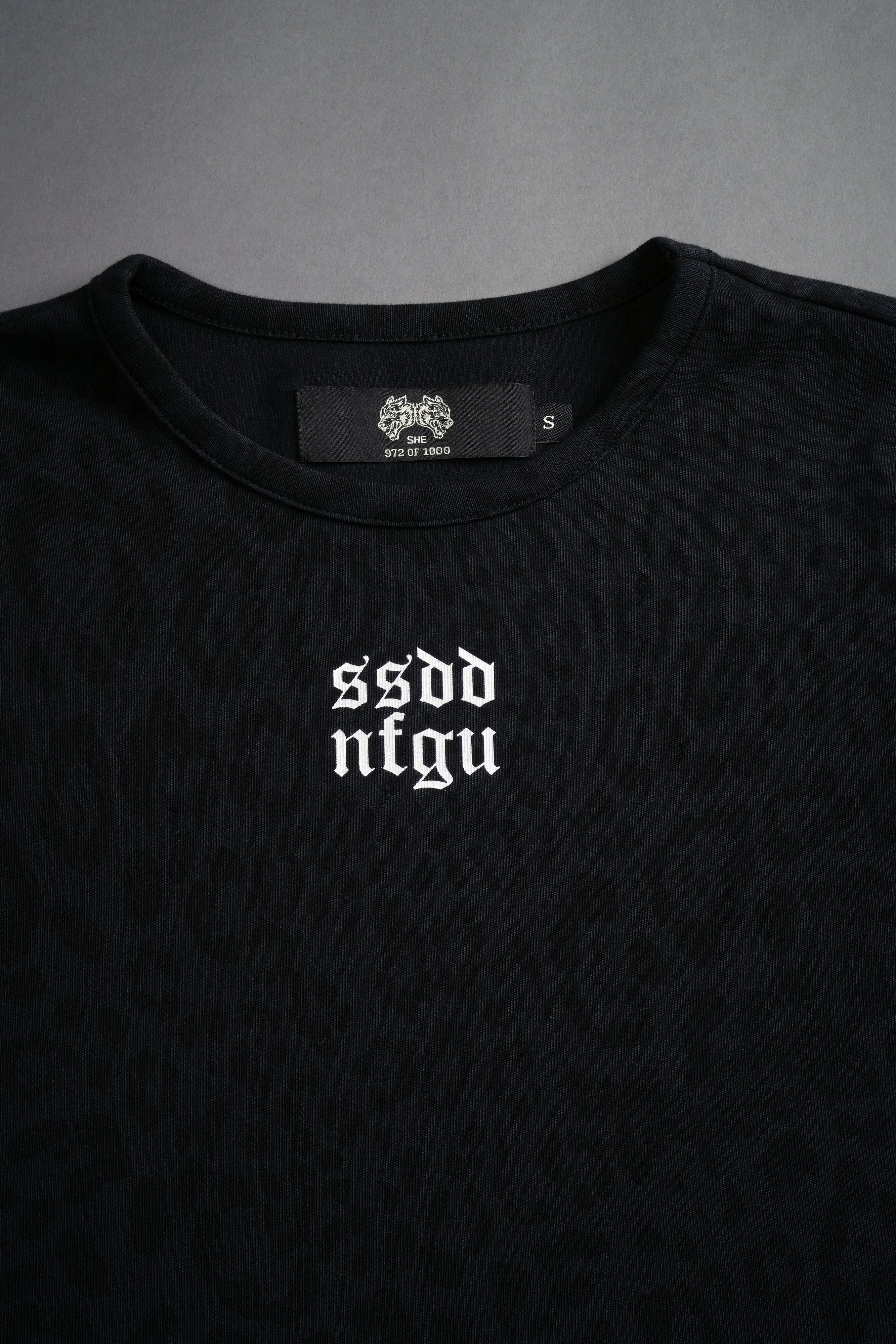 SSDDNFGU Wolf "Baby" Tee in Charcoal Leopard