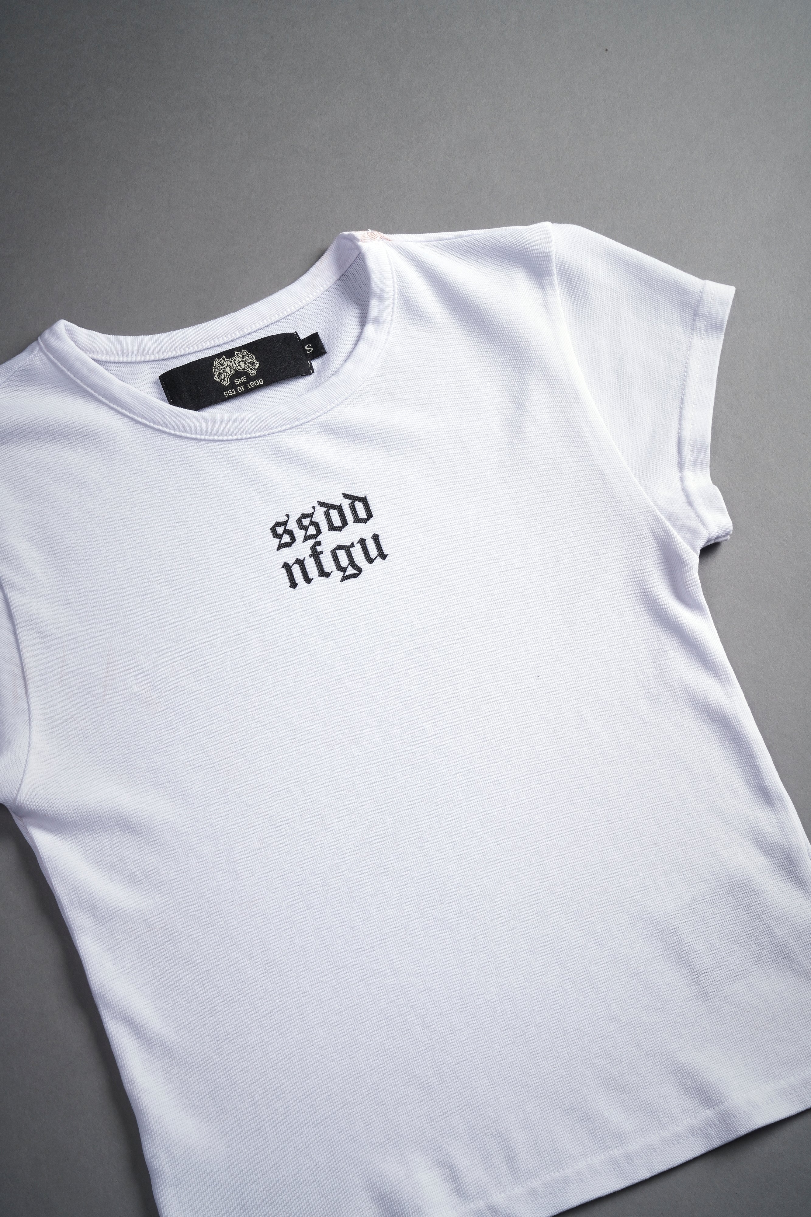 SSDDNFGU Wolf "Baby" Tee in White
