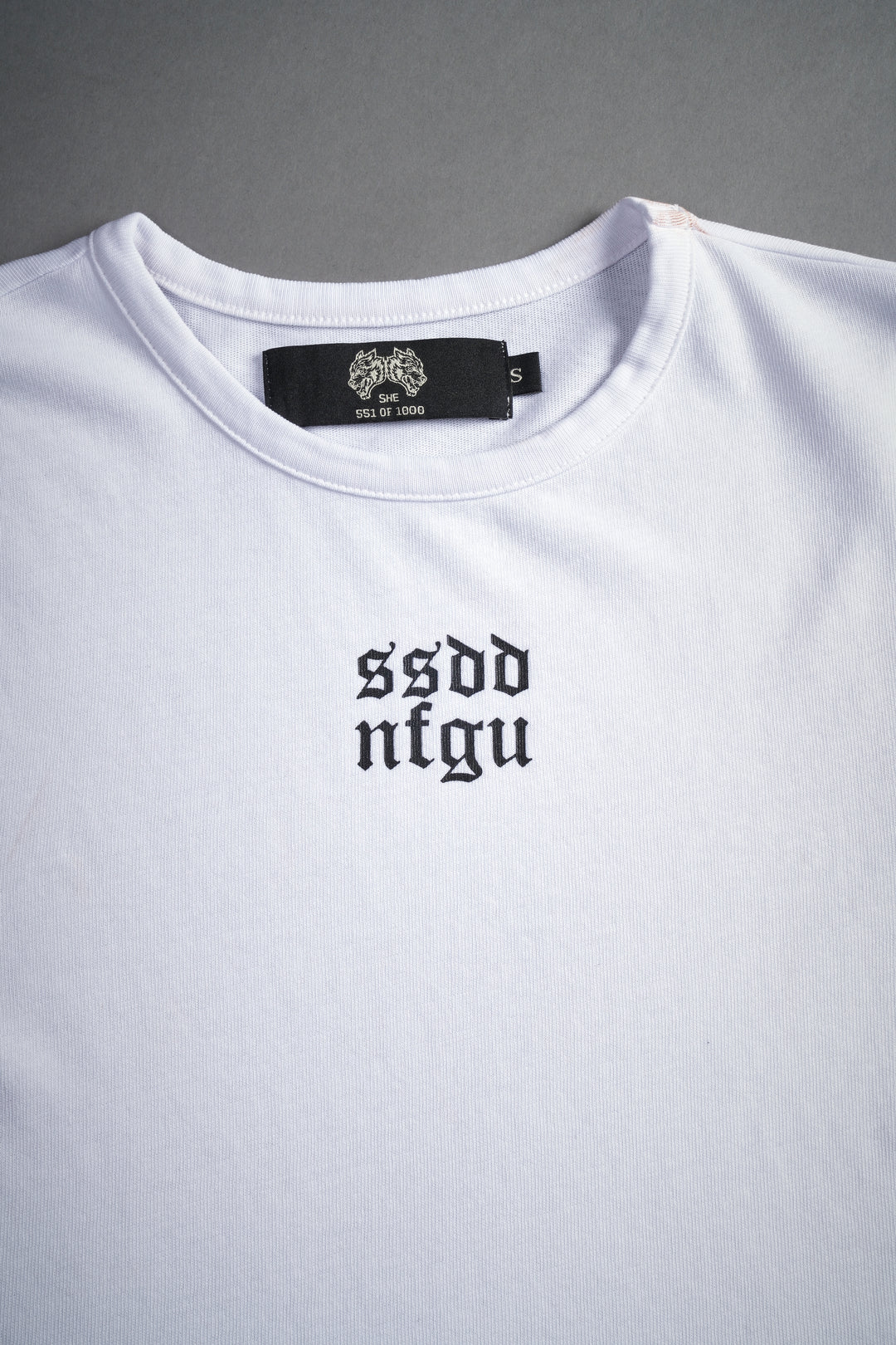 SSDDNFGU Wolf "Baby" Tee in White