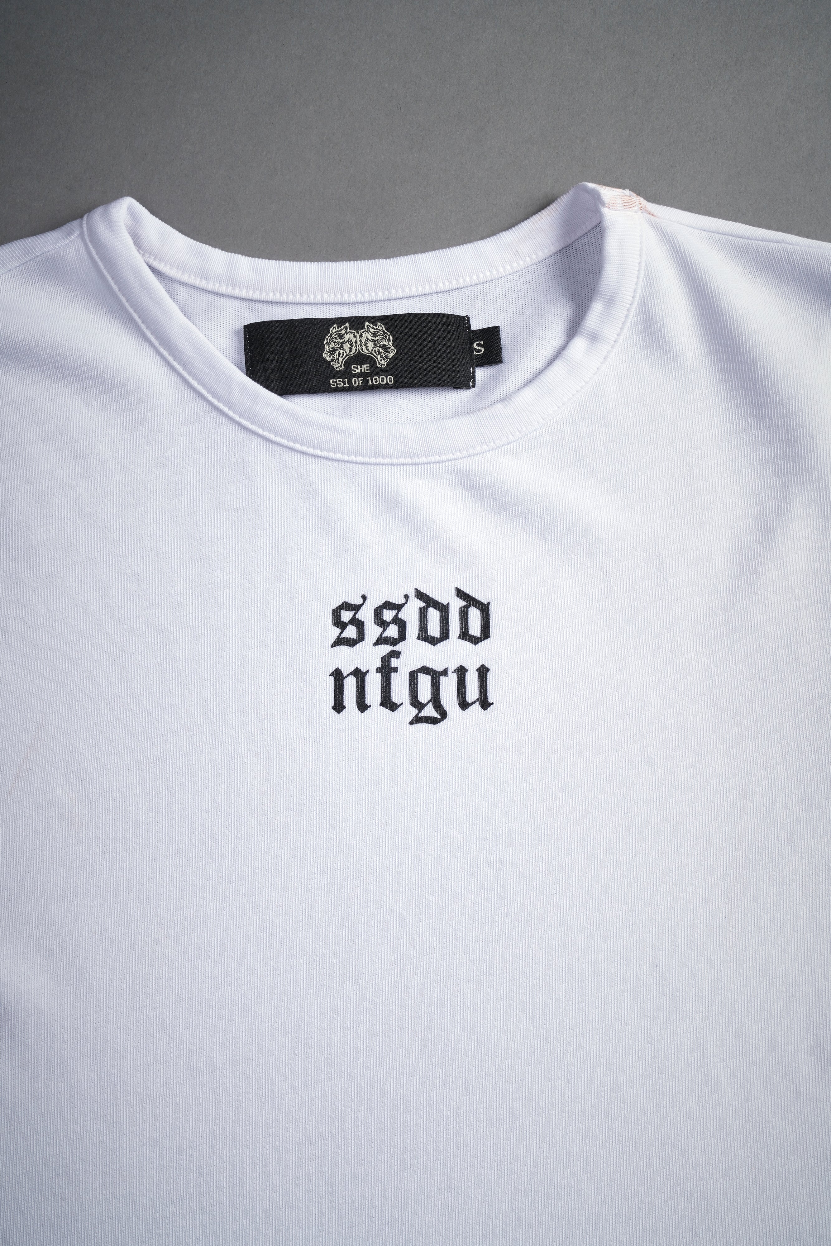 SSDDNFGU Wolf "Baby" Tee in White