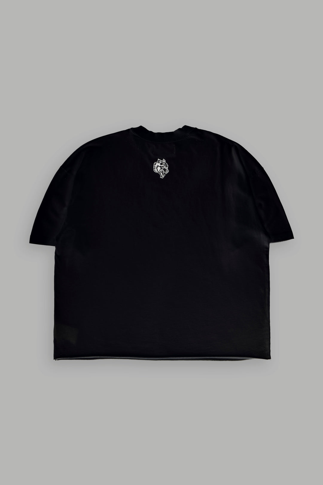 Oni Cherub Distressed Grunge Mid Length Raw Hem Tee in Black