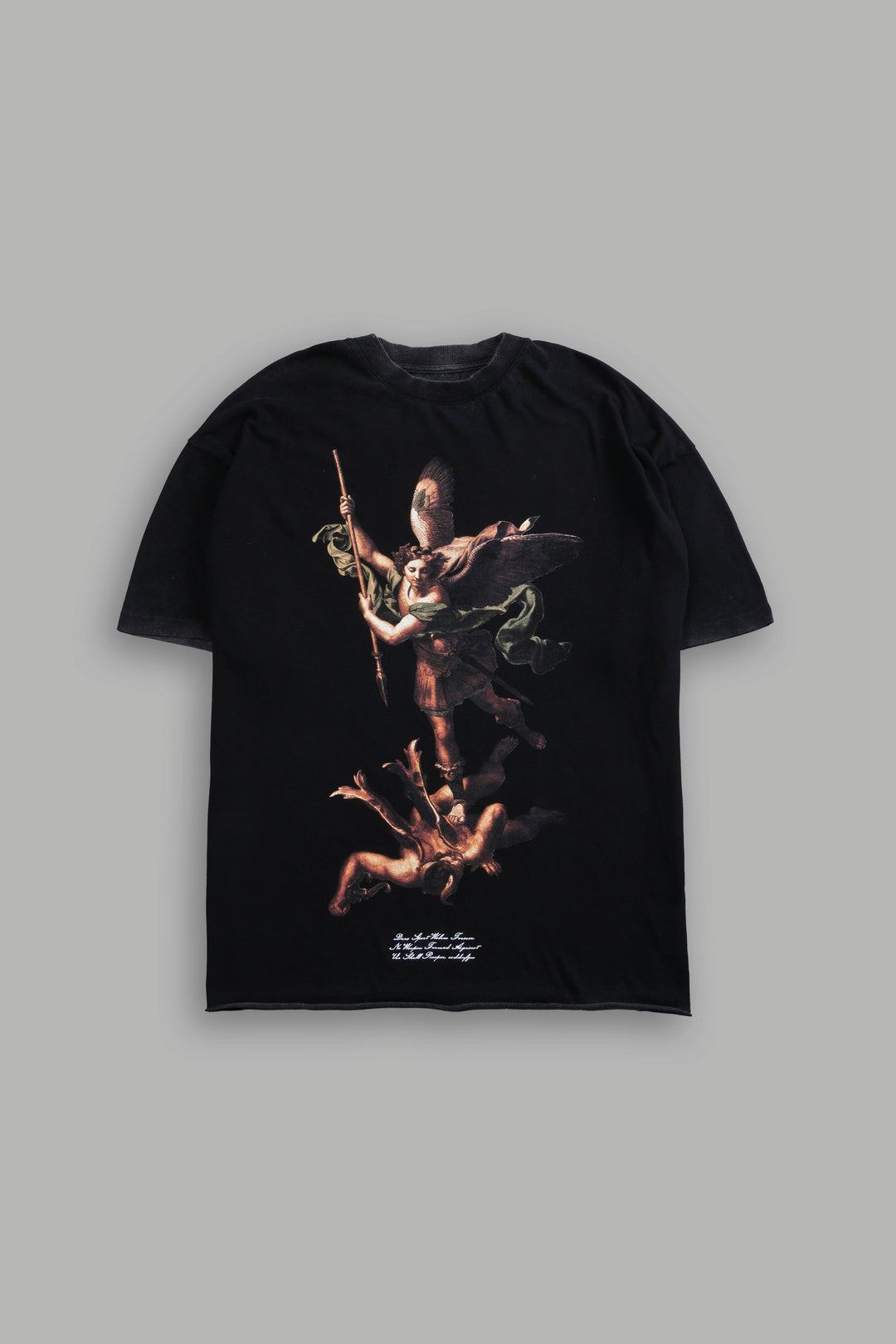 Triump Raw Hem Premium Oversized Tee in Black