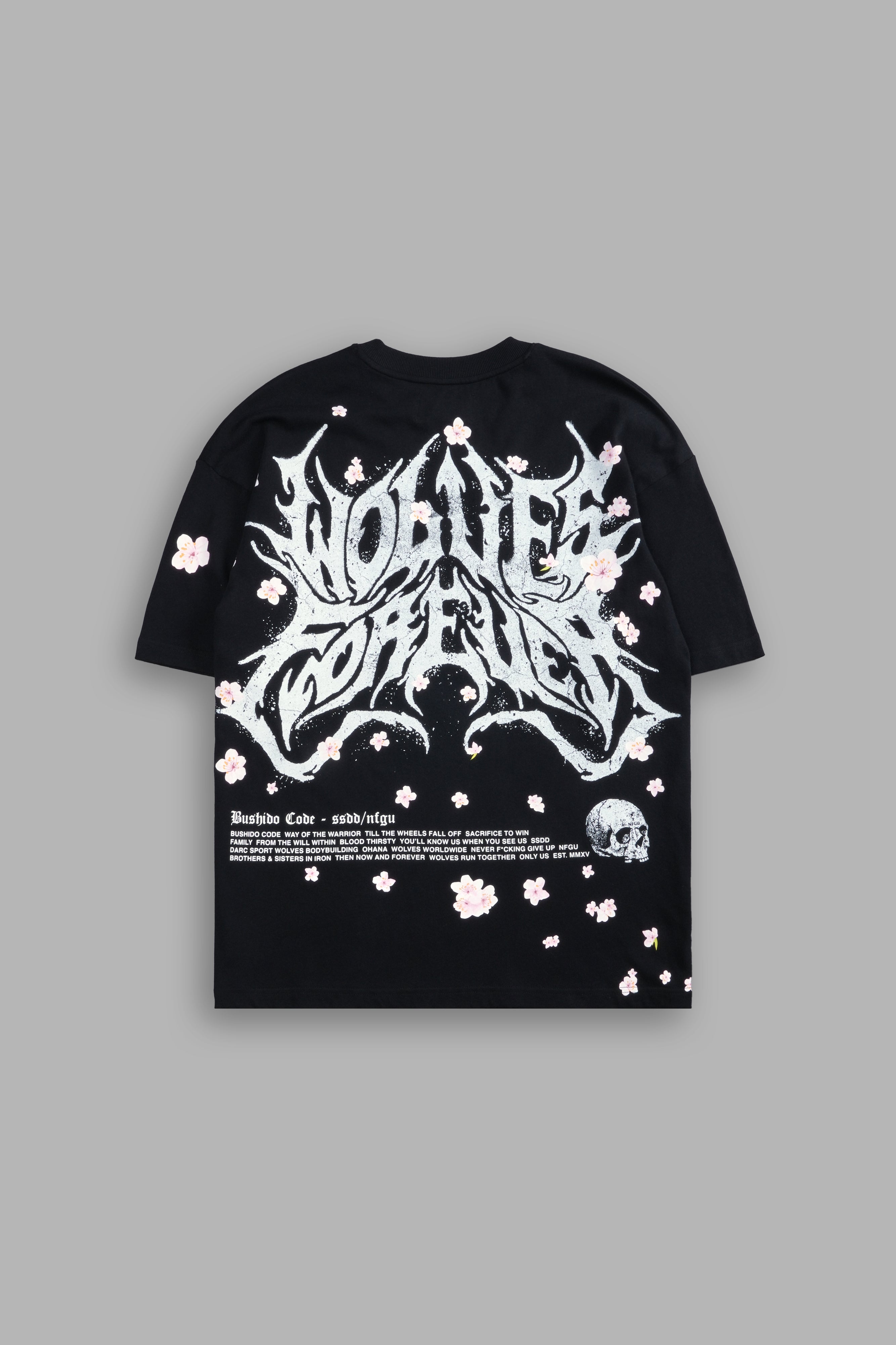 Metal Cherry Blossom "Premium" Oversized Tee in Black