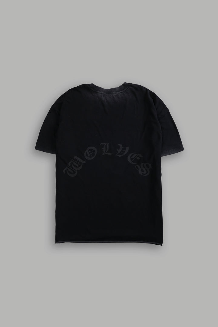 Triump Raw Hem Premium Oversized Tee in Black