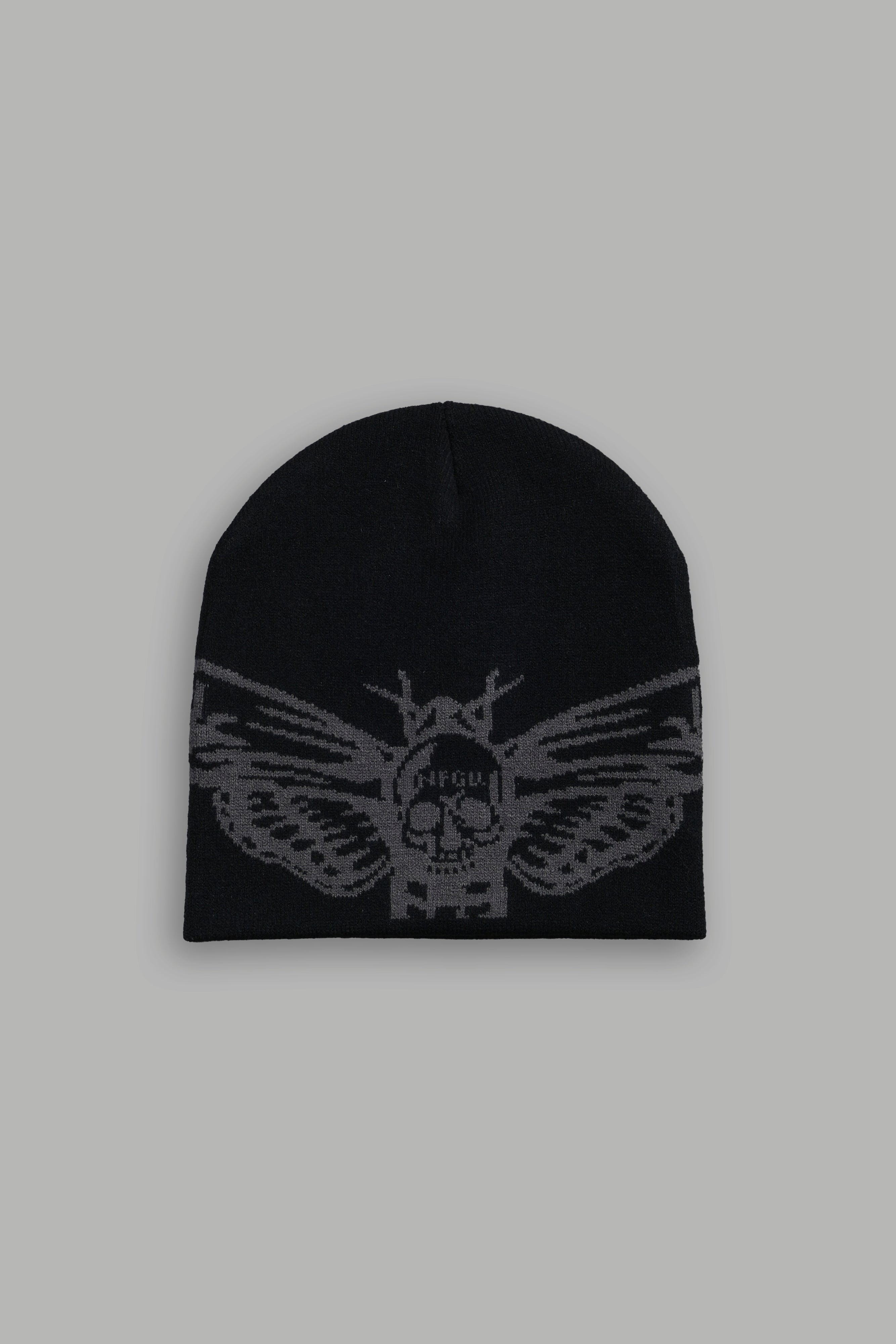 Moth Kanji Cap Beanie in Black