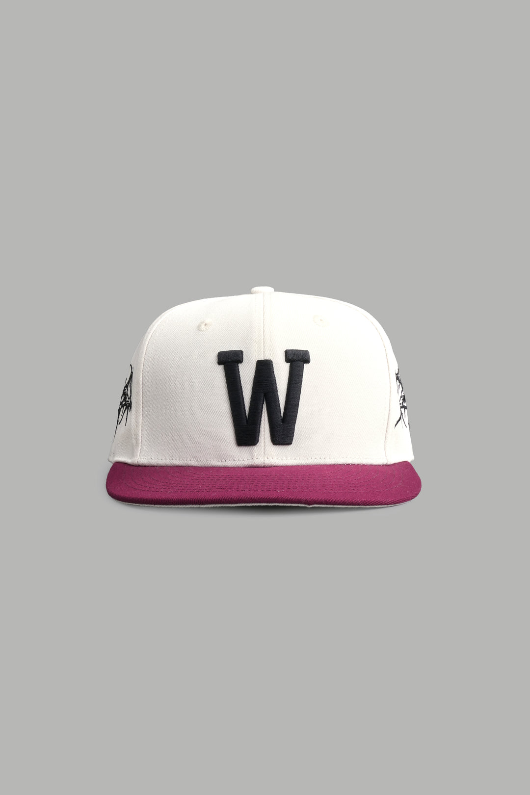 Thorns Fitted Cap in Cream/Oxblood