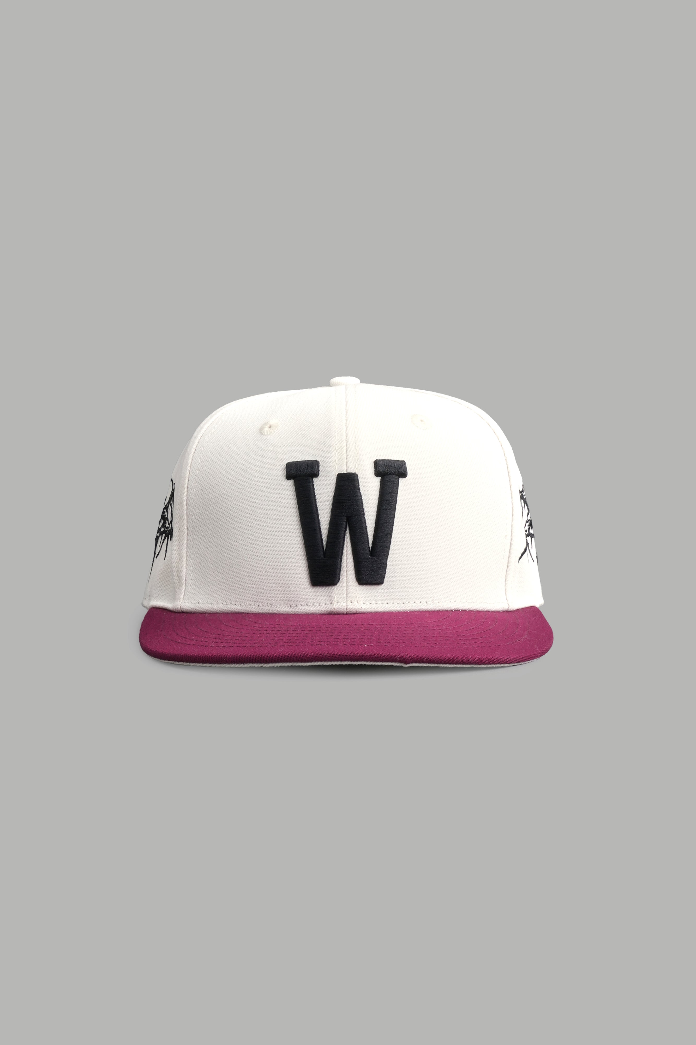 Thorns Fitted Cap in Cream/Oxblood