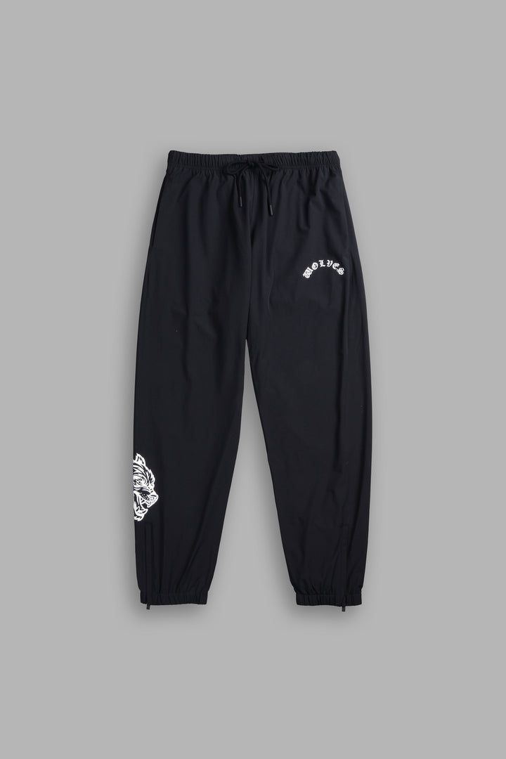 Wolves Chopper Hybrid Nylon Track Pants in Black