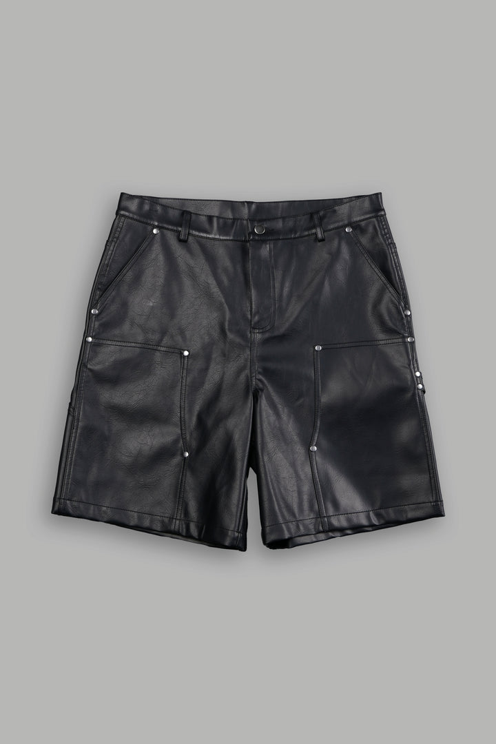 Wolf Chopper Leather Clark Utility Shorts in Black