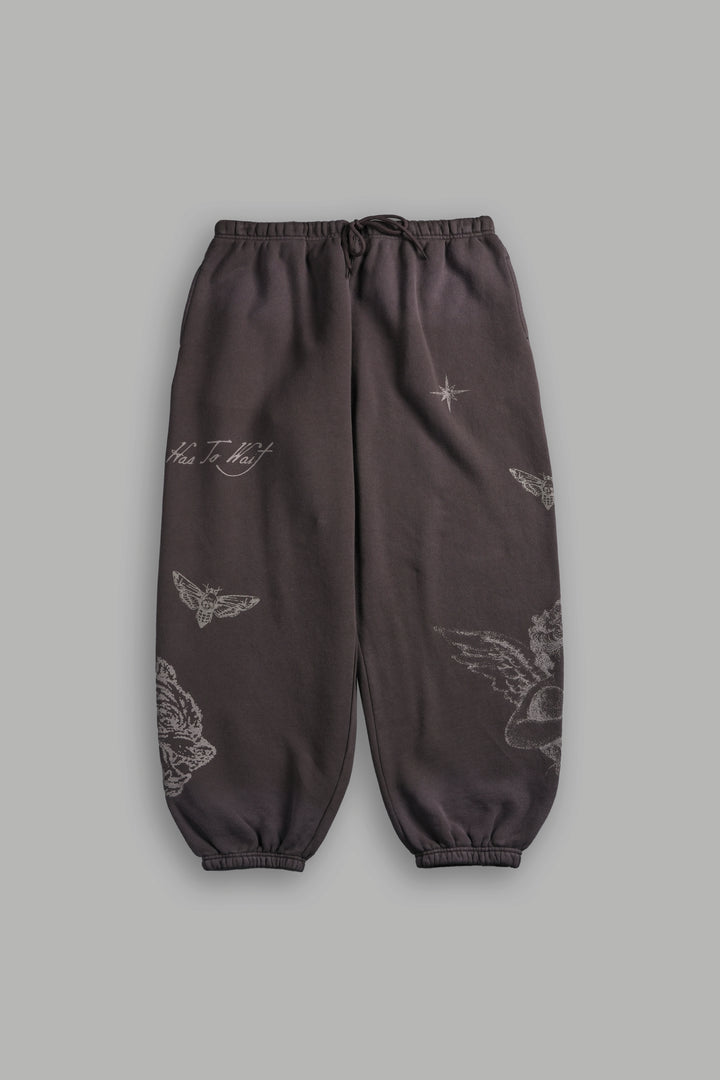 Sacred Flash Lightweight Lounger Sweat Pants in Darc Brown Drift Wash