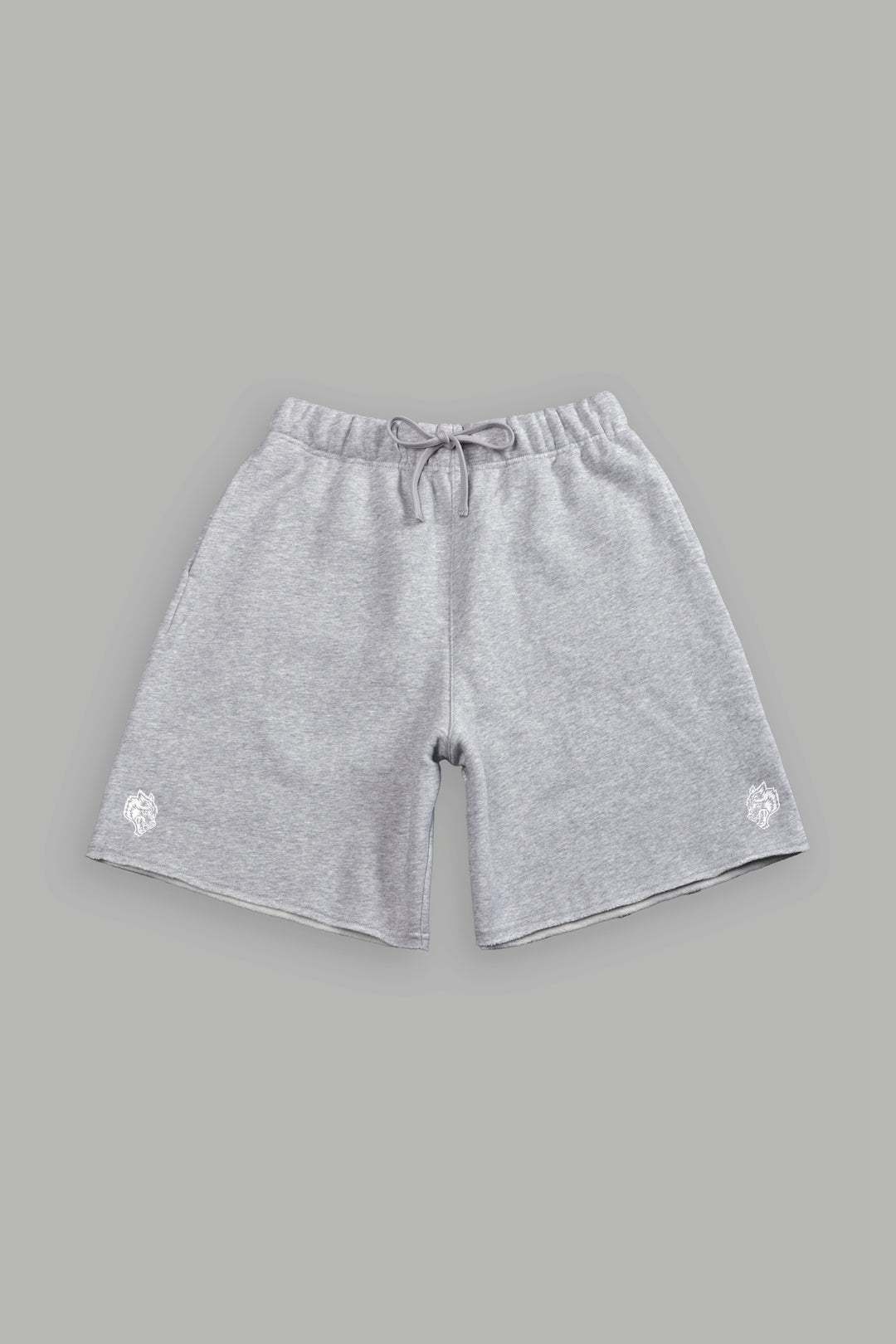 Dual Core Raw Hem Oversized Post Lounge Sweat Shorts in Light Athletic Gray