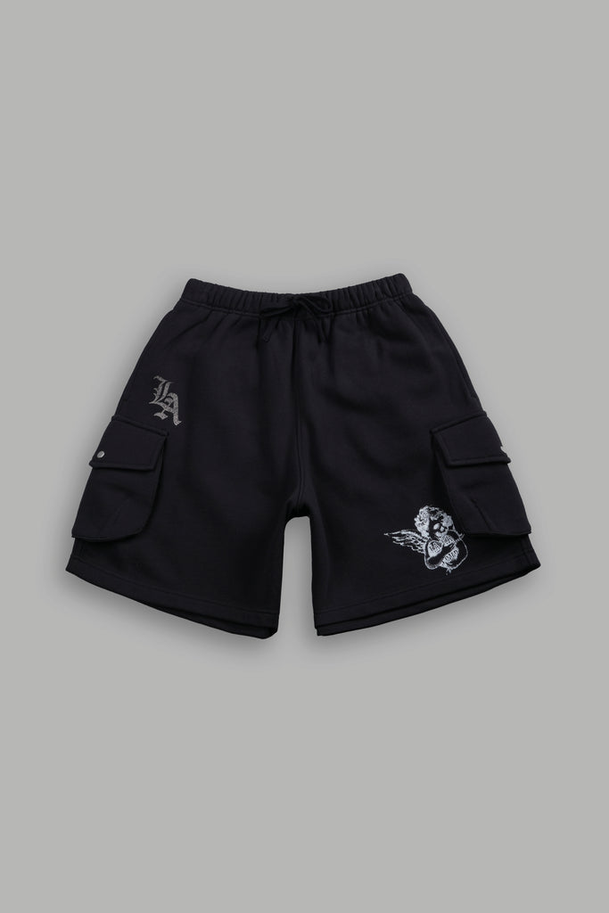 La Ca Frvr Cornell Cargo Sweat Shorts in Black – DarcSport
