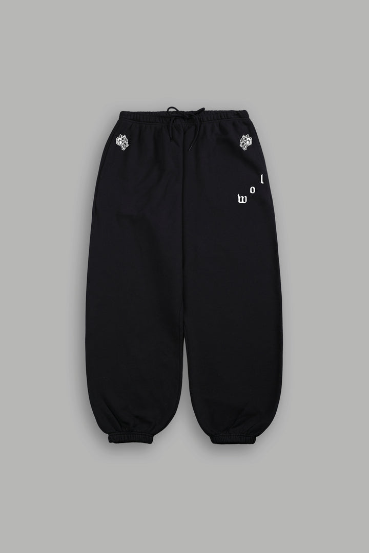 Wolves Pyramid Lightweight Lounger Sweat Pants in Black