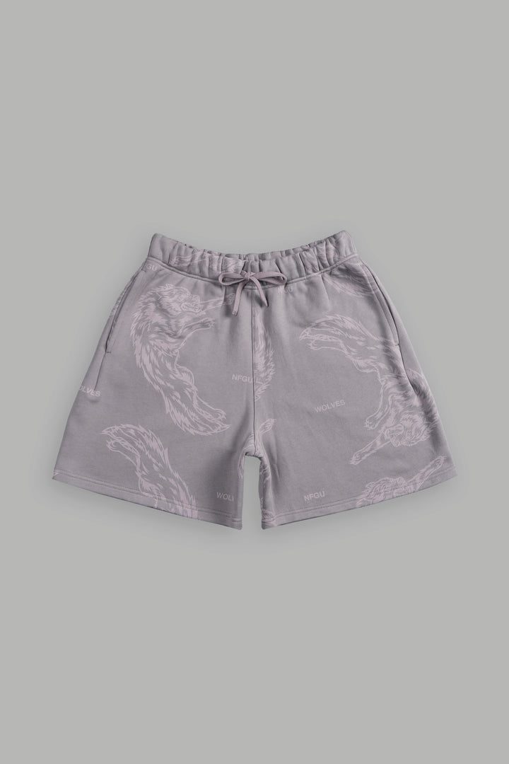 Leap Of Faith Oversized Post Lounge Sweat Shorts in Pale Gray