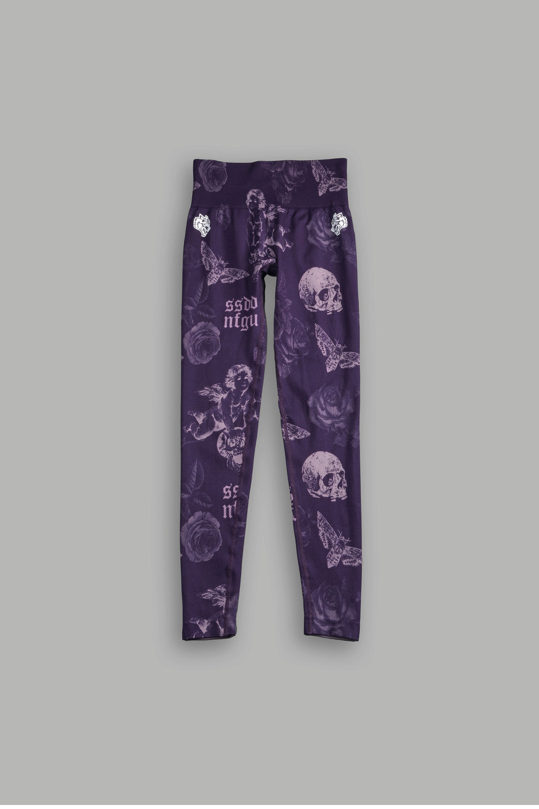 Dual Wolf V2 "Everson" Scrunch Leggings in Purple Vanitas Flora