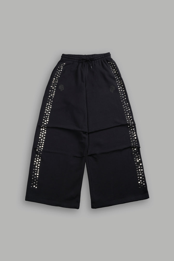 Dual Stud Mia Sweat Pants in Black