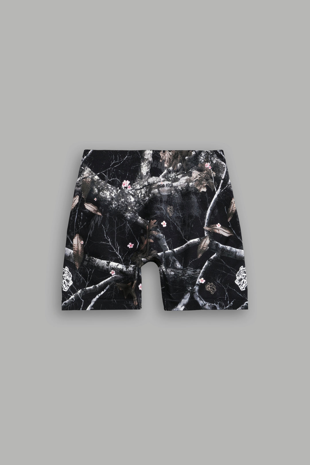 Dual Wolf Everson Seamless "Sierra" Shorts in Darc Blossom Woodland Camo