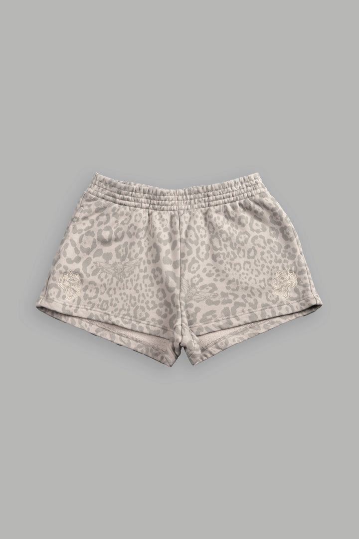 Dual Ellie Sweat Shorts in Clay Leopard