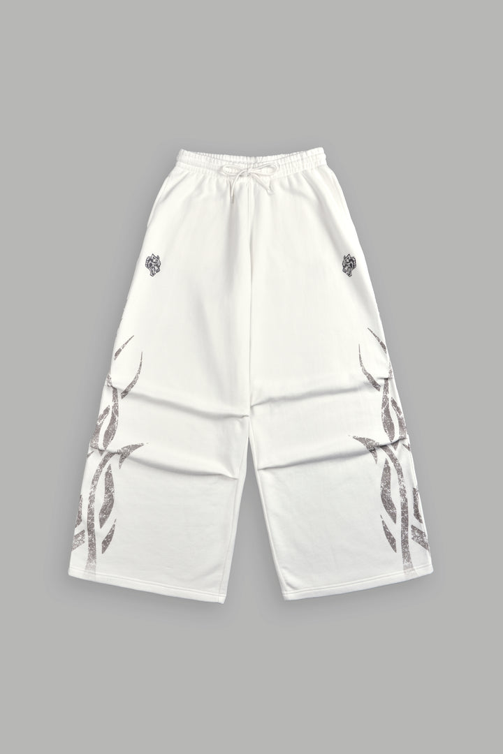 Finite Flame She Mia Cargo Sweat Pants in Cream