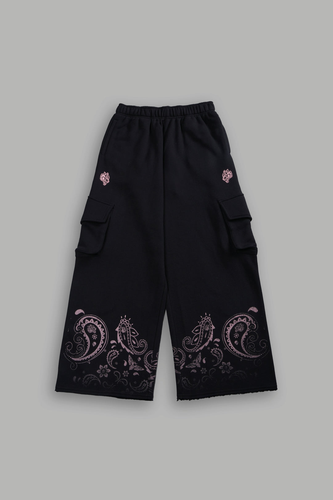 Faded Paisley Durst Cargo Sweats in Black