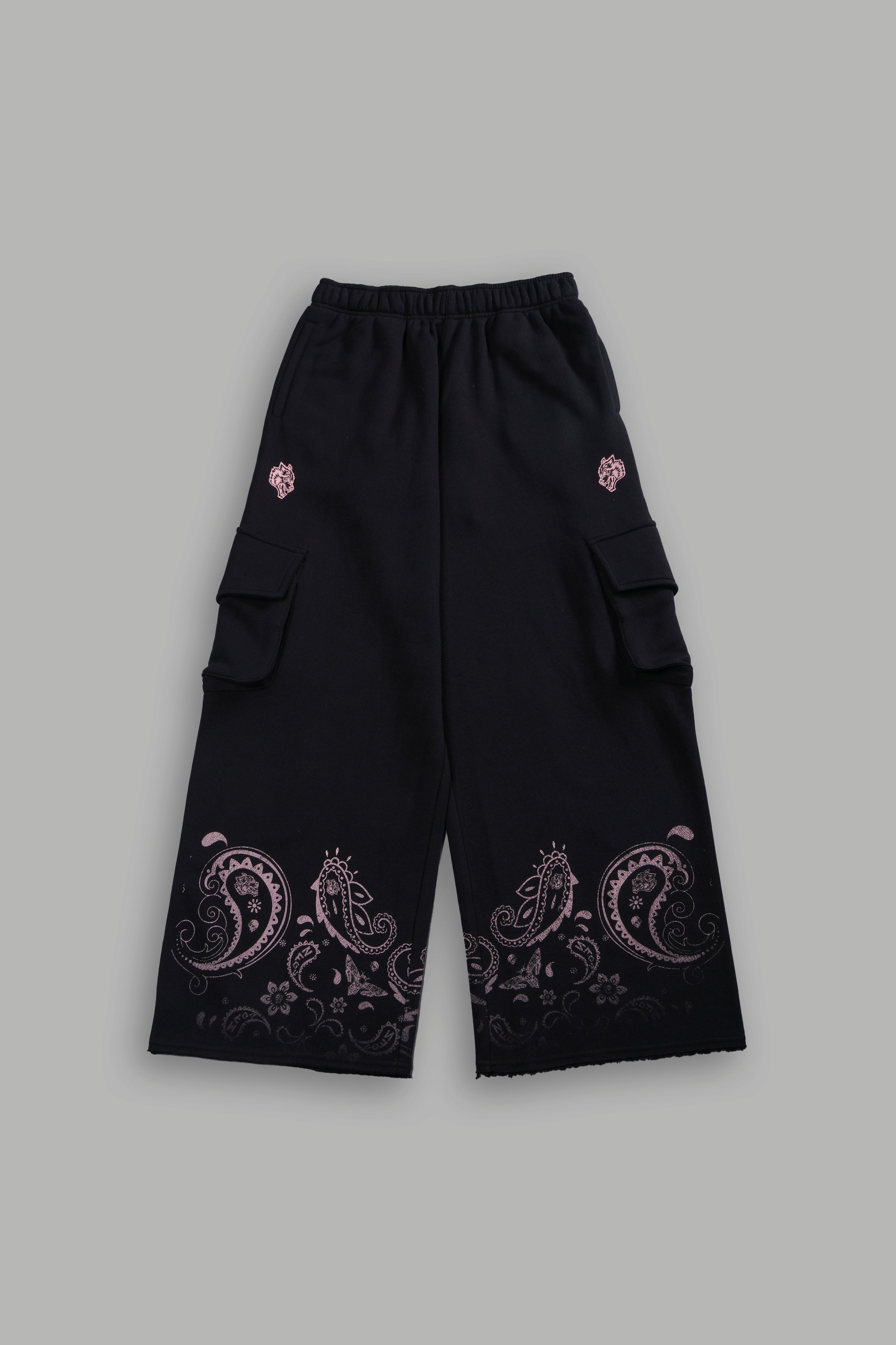 Faded Paisley Durst Cargo Sweats in Black