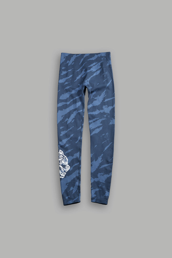Big Wolf "Everson" Huxley Scrunch Leggings in Ocean Blue Native Camo