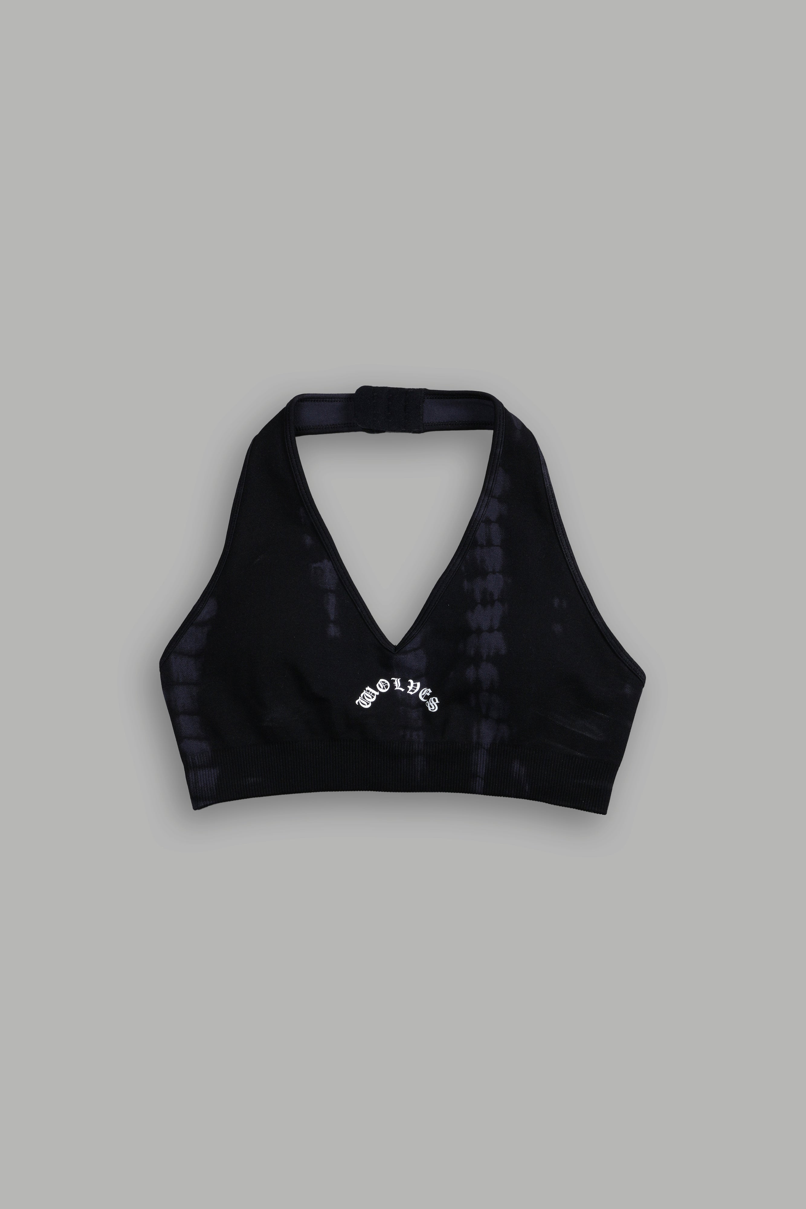 Chopper "Everson Seamless" Halter Bra in Black Tonal Serpent