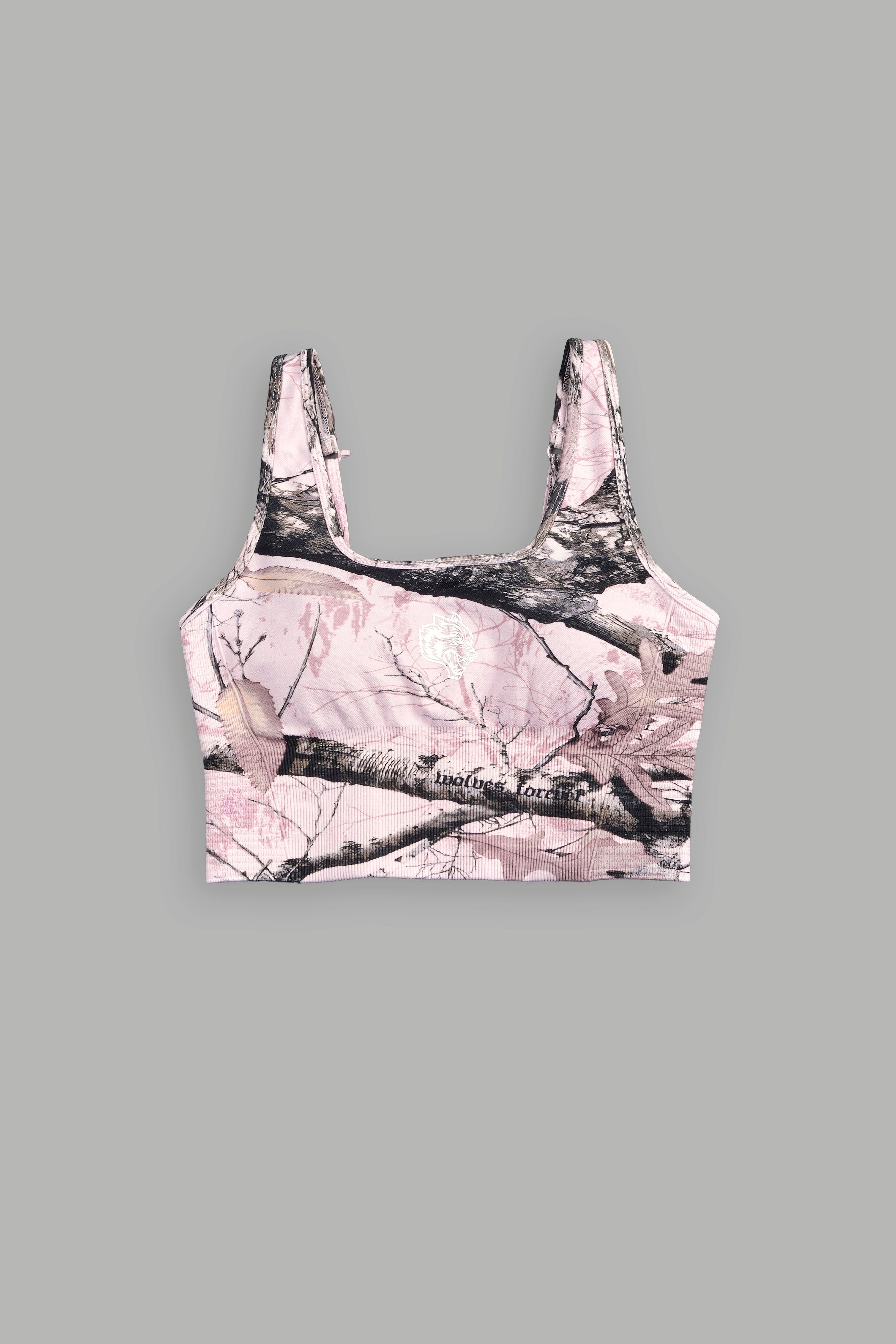 Single Wolf "Everson Seamless" Valencourt Bra in Brown/Light Mauve Woodland Camo